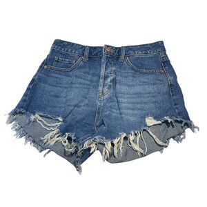 Wild  Fable High Rise Distressed Cut-Off Button Fly Denim Shorts